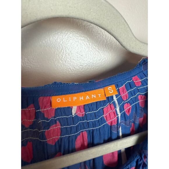 Oliphant Palm Tree Cotton Silk Blend Blouse Sz. S - Picture 2 of 6